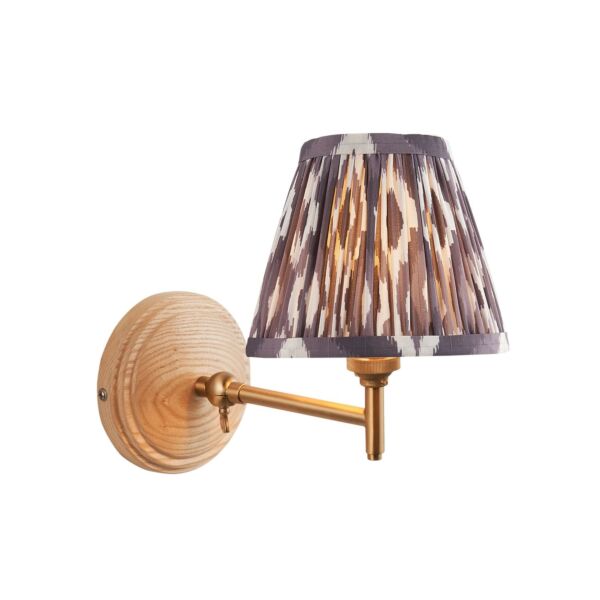 Endon Lighting - Wood Fold & Ikat 16cm - 115864 - Ash Wood Grey Wall Light