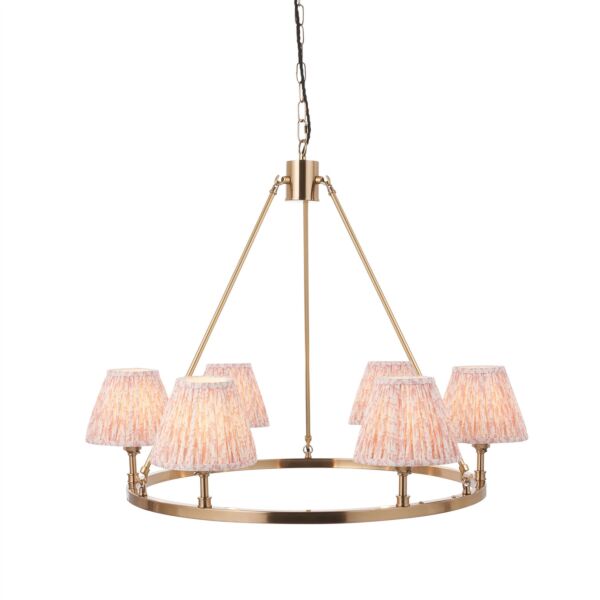 Endon Lighting - Chester - 114514 - Aged Brass Peach 6 Light Ceiling Pendant Light