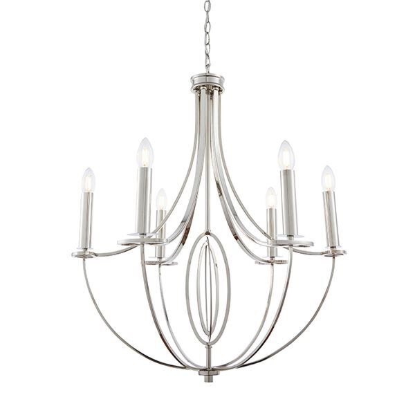 Endon Lighting - Whistle - WHISTLE-6NI - Nickel 6 Light Chandelier