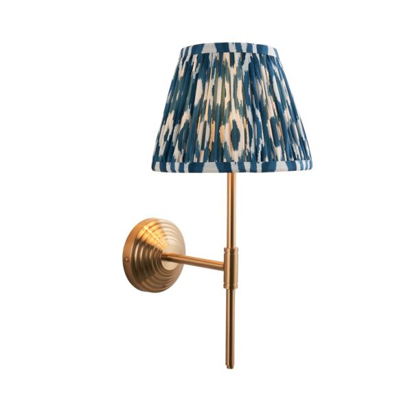 Endon Lighting - Obelisk T Bar & Ikat 20cm - 116023 - Aged Brass Blue Wall Light