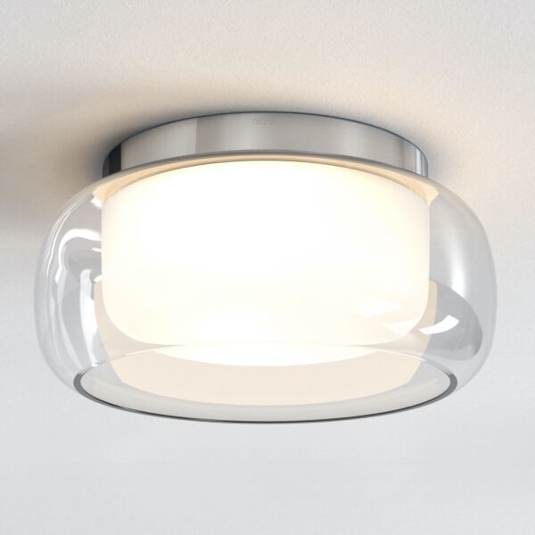 Astro Lighting - Aquina 360 - 1450004 - Chrome & Clear & White Glass Bathroom Ceiling Flush Light