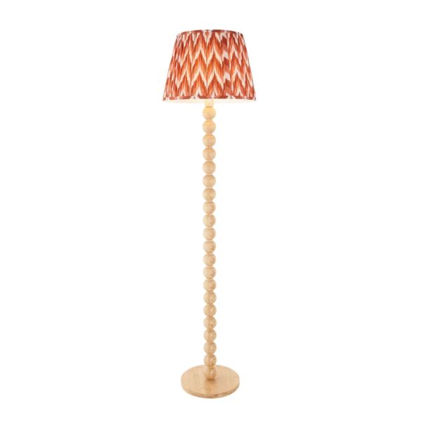 Endon Lighting - Cane & Zigzag 40cm - 114344 - Natural Bamboo Orange Floor Lamp