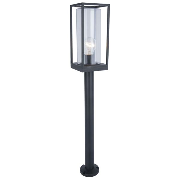 Lutec - Flair - 7288801012 - Black Clear Glass IP44 Outdoor Post Light