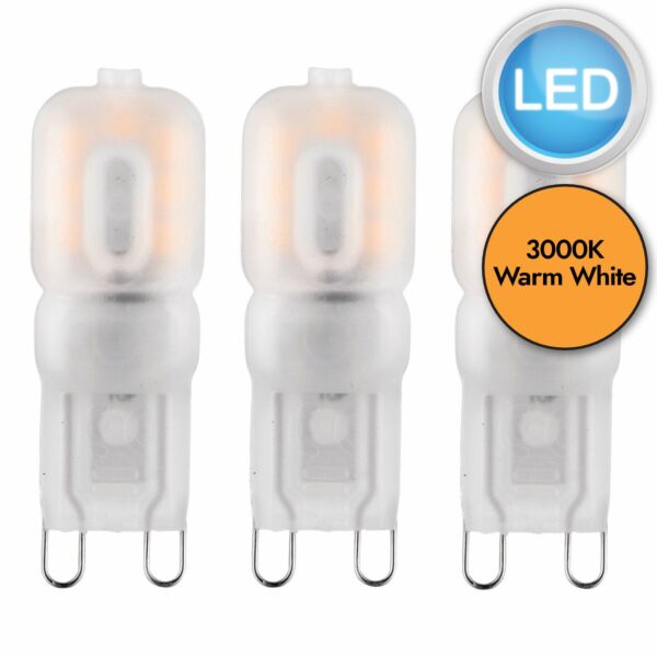 76790 - Set of 3 Warm White 2.5W - LED G9 Light Bulbs