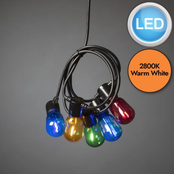 Konstsmide - Festoon LED light set 20 multicolour bulb - 2386-500EE