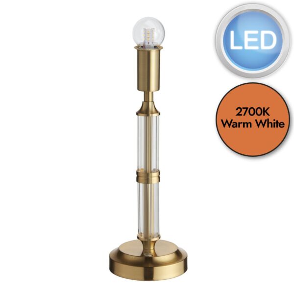 Endon Lighting - Morton Rechargeable - 110463 - LED Aged Brass Touch Base Only Table Lamp