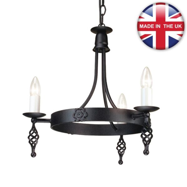 Elstead - Belfry BY3-BLACK Chandelier