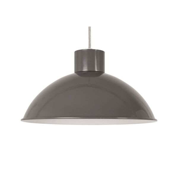 Domed - Grey Easy Fit Metal Pendant Shade