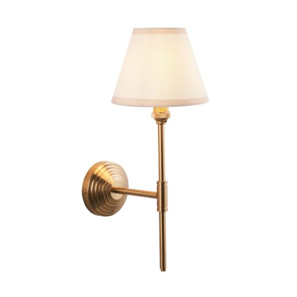 Endon Lighting - Obelisk T Bar & Ivy 16cm - 115701 - Aged Brass Vintage White Wall Light