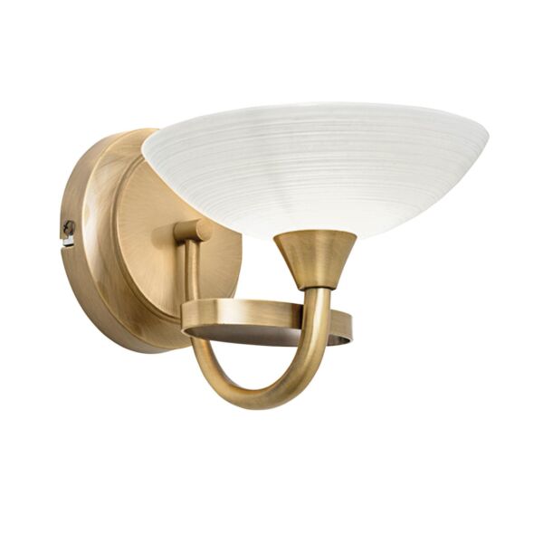Endon Lighting - Cagney - CAGNEY-1WBAB - Antique Brass White Glass Wall Light