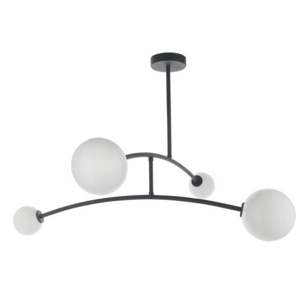 Isleworth - Matt Black and Opal Glass Ceiling Light