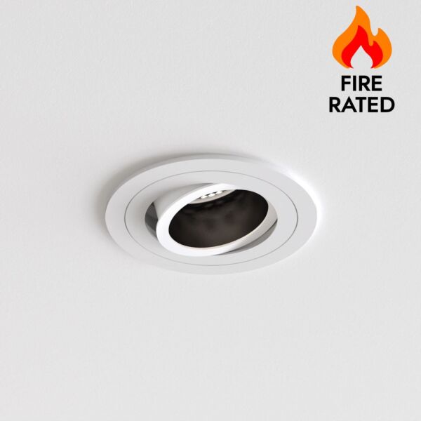 Astro Lighting - Pinhole Slimline Round Adjustable 1434003 - Fire Rated Matt White Downlight/Recessed