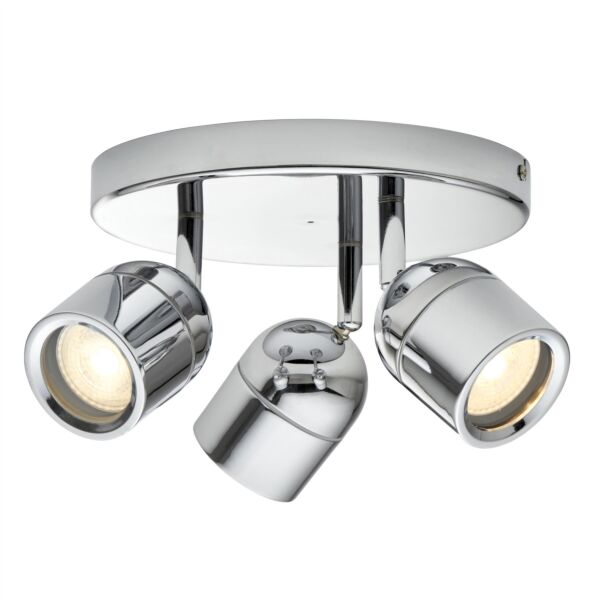 Saxby Lighting - Knight - 81571 - Chrome Clear Glass 3 Light IP44 Bathroom Ceiling Spotlight