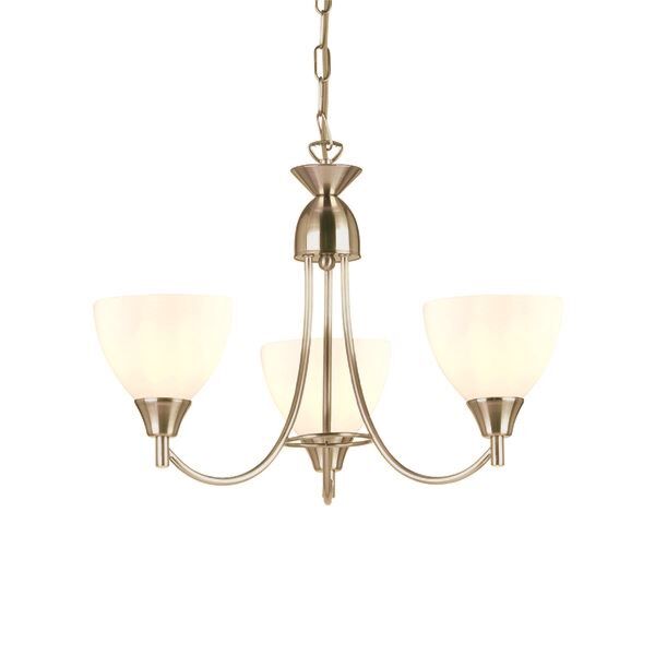 Endon Lighting - Alton - 1805-3SC - Chrome Opal Glass 3 Light Ceiling Pendant Light