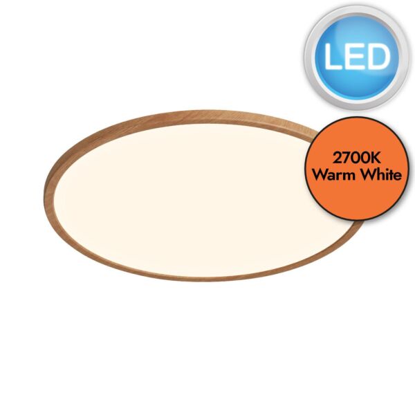 Nordlux - Oja 42 IP54 2700K Dim - 50056104 - LED Wood Foil IP54 Flush Ceiling Light