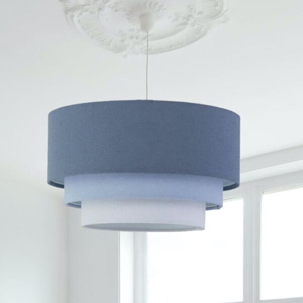 Gabi - Blue Ombre Linen 3 Tier Ceiling Light Shade