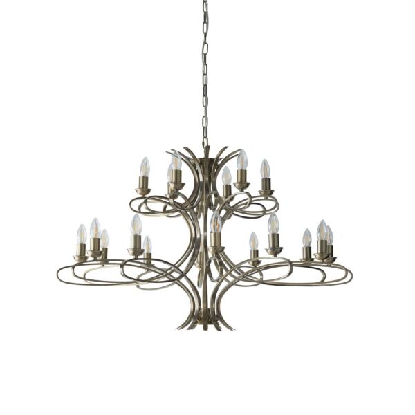 Interiors 1900 - Penn - CA7P18BB - Brushed Brass 18 Light Chandelier