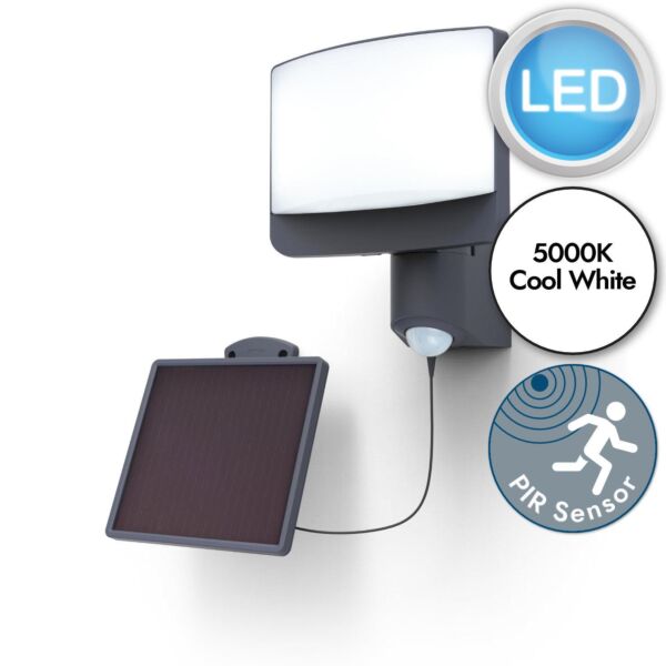 Lutec - Sunshine - 6925604345 - LED Grey Opal IP54 Solar Outdoor Sensor Floodlight