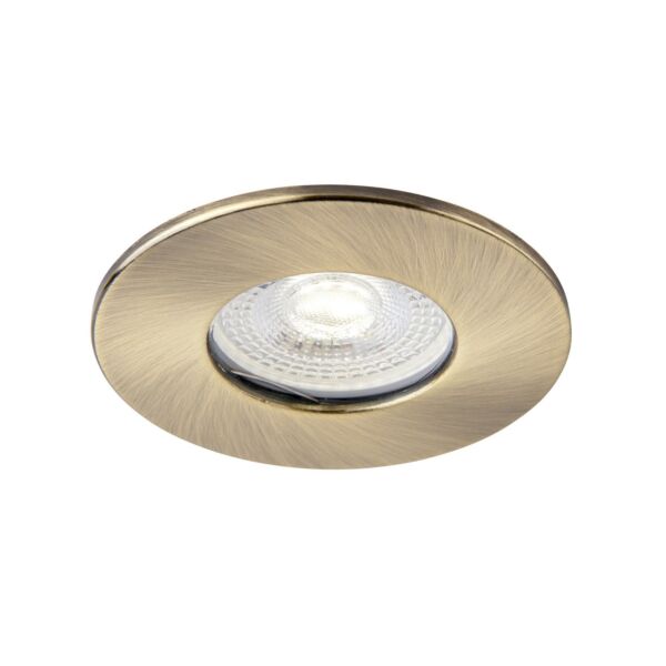 Saxby Lighting - Saxby ShieldONE 65 - 109807 & 113288 - Antique Brass IP65 Fixed Bathroom Recessed Fire Rated Ceiling Downlight