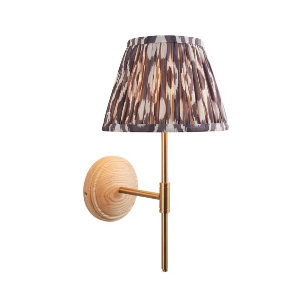 Endon Lighting - Wood T Bar & Ikat 20cm - 116112 - Ash Wood Grey Wall Light