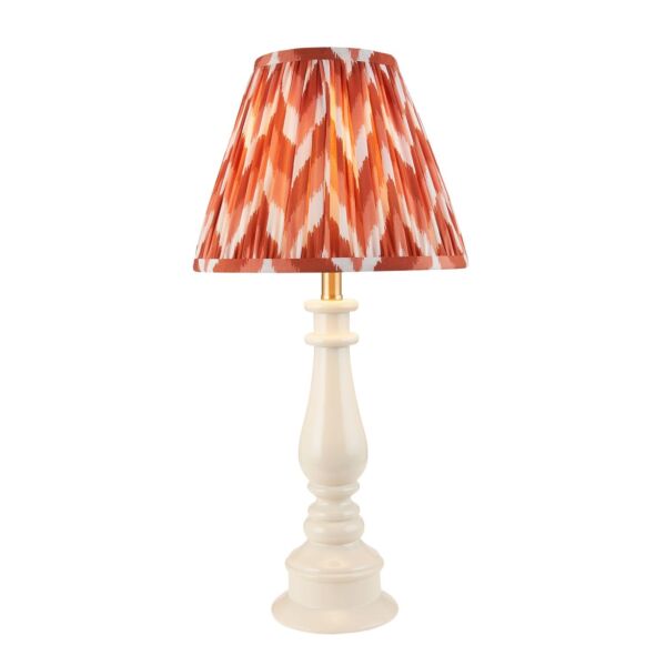 Endon Lighting - Myrtle & Zigzag 25cm - 116326 - White Warm Brass Orange Table Lamp With Shade