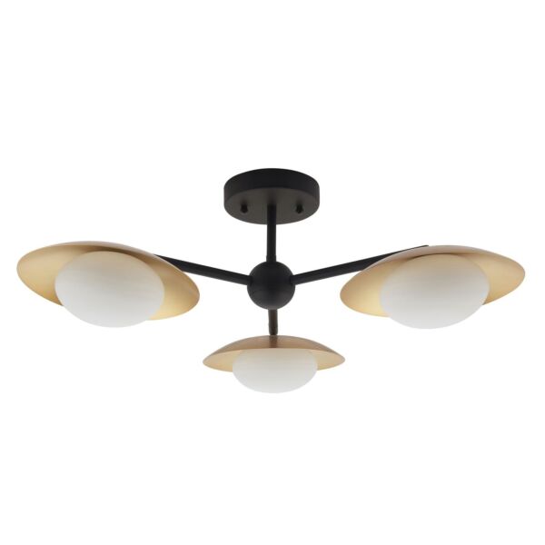 Kenmore - Dark Bronze and Gold 3 Light Fitting