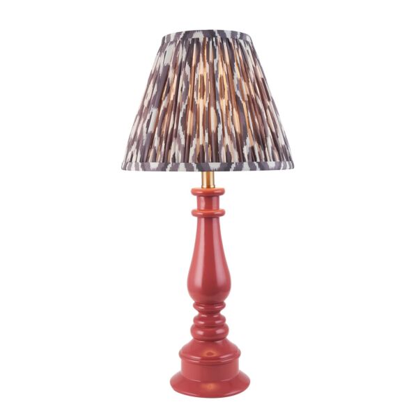 Endon Lighting - Myrtle & Ikat 25cm - 116363 - Pink Warm Brass Grey Table Lamp With Shade