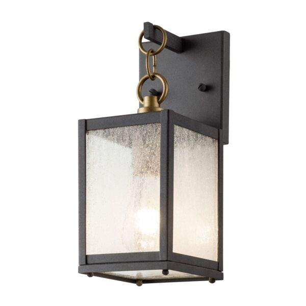 Quintiesse - Lahden - QN-LAHDEN2-S-WZC - Zinc Clear Seeded Glass IP44 Outdoor Wall Light