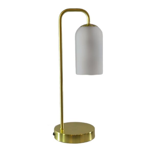 Victoria - Satin Brass Touch Lamp with Frosted Glass Shade