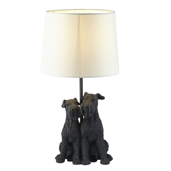 Endon Lighting - Westie - 106794 - Black Natural Table Lamp With Shade