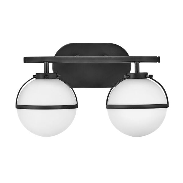 Hinkley Lighting - Hollis - HK-HOLLIS2-O-BK-BATH - Black Opal Glass 2 Light IP44 Bathroom Wall Light