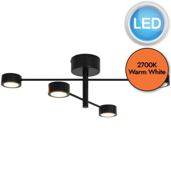 Nordlux - Clyde - 2412260103 - LED Black Flush Ceiling Light