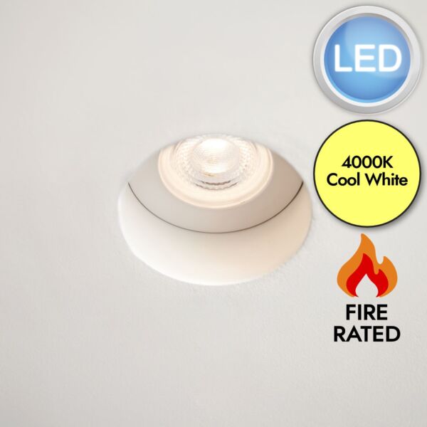 Saxby Lighting - ShieldECO 500 Round - LED White Trimless 4000k Recessed Ceiling Downlight