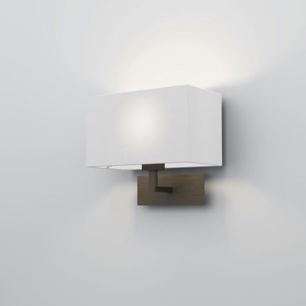 Astro Lighting - Park Lane Grande 1080045 & 5001001 - Bronze Wall Light with White Shade