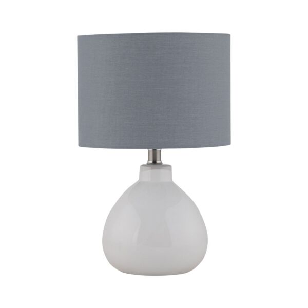 Tuscan - White Ceramic Lamp with Grey Shade