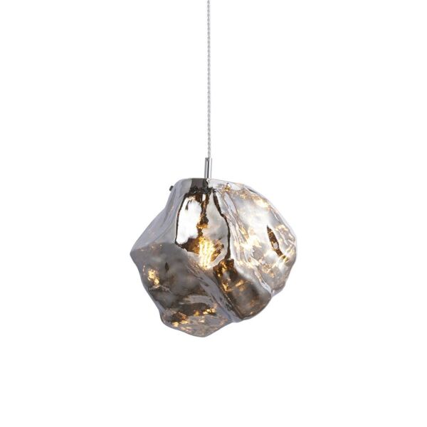 Endon Lighting - Rock - 97654 - Chrome Glass Ceiling Pendant Light