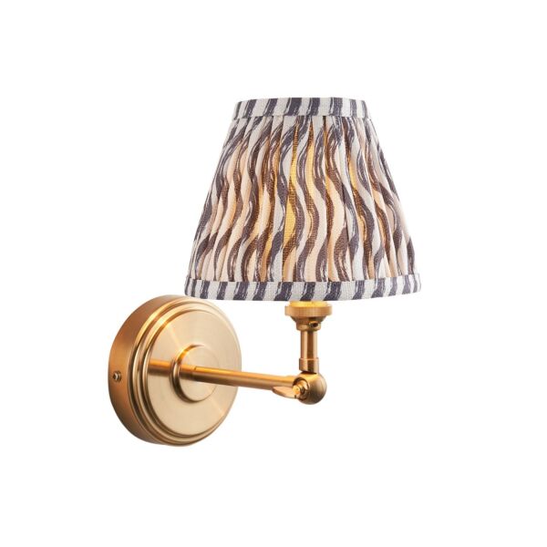 Endon Lighting - Step Wing & Ripple 16cm - 115780 - Aged Brass Grey Wall Light