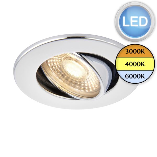 Saxby Lighting - ShieldECO - 108297 - LED Chrome Recessed Fire Rated Ceiling Downlight