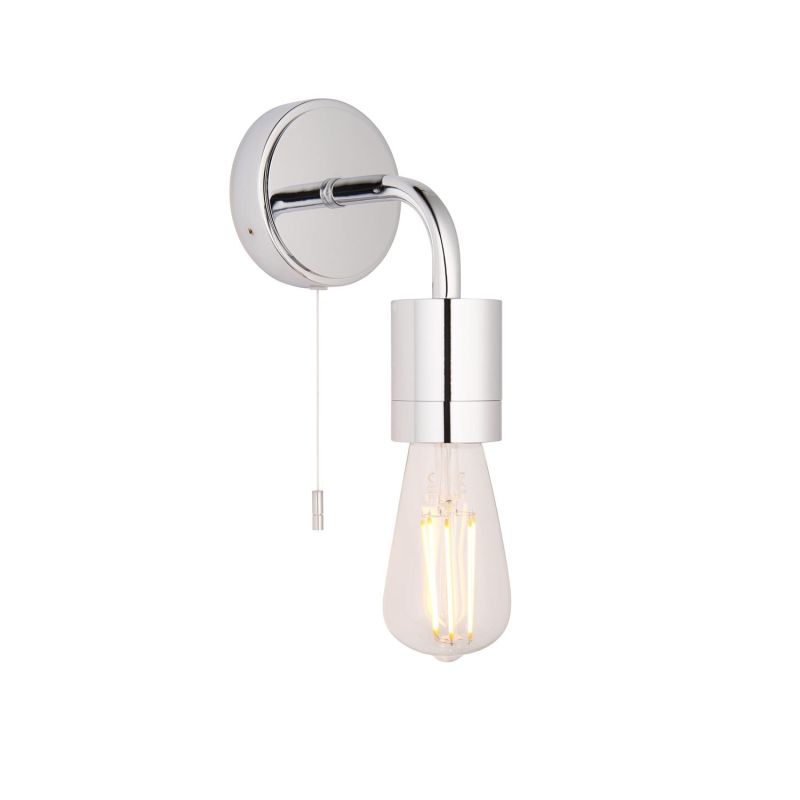 Bjorn Chrome IP44 Pull Cord Bathroom Wall Light