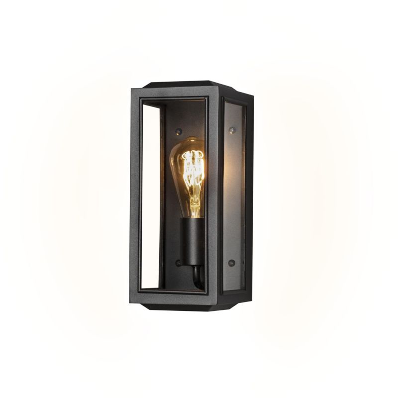 Konstsmide - Carpi - 7348-750 - Black IP44 Outdoor Half Lantern Wall Light