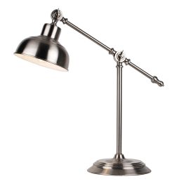 lever arm satin nickel floor lamp