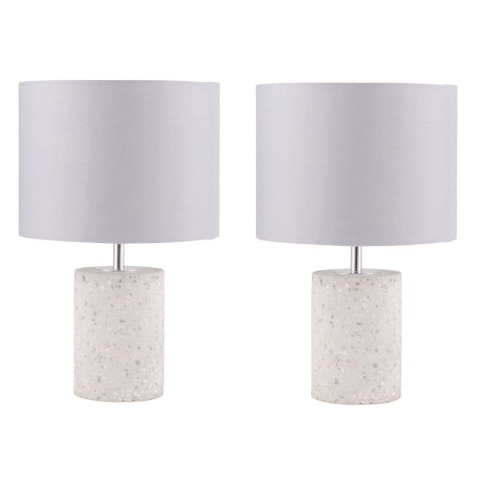 Pair of deals grey bedside lamps